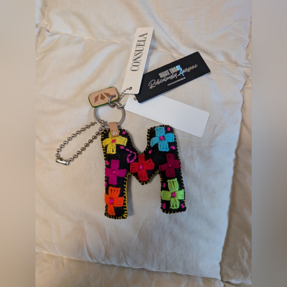 Consuela Colorful 'M' Felt Bag Charm